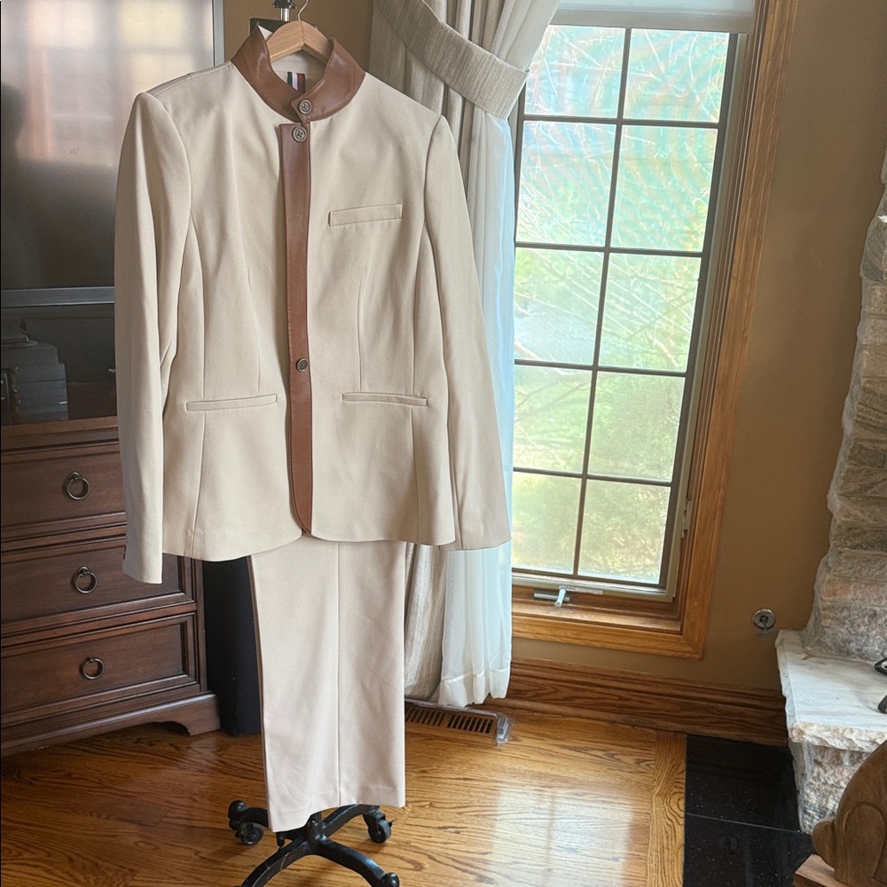 Women’s Cream and Brown Suit